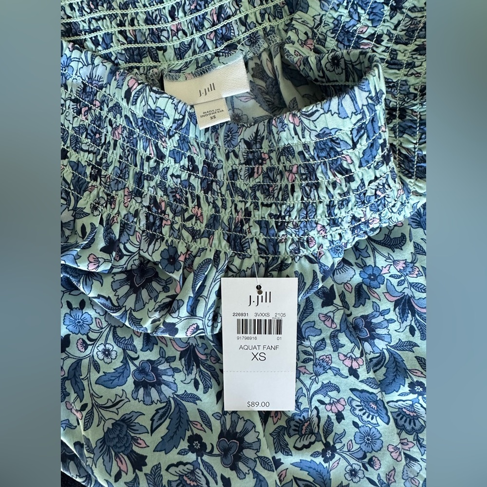 NWT JJill maxi skirt. XS, floral aqua multicolor - Picture 4 of 7